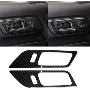 2 PC'S auto USA kleur koolstofvezel deur innerlijke grepen decoratieve sticker voor Ford Mustang 2015-2017