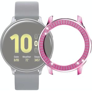 Voor Samsung Galaxy Watch Active2 44mm PC Double Row Diamond Watch Case (Pink)