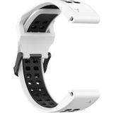 Voor Garmin Fenix 7S/6S/5S Tweekleurige siliconen horlogeband (wit zwart)