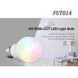FUT014 E26 / E27 6W RGB + CCT Led Bulb Smart Phone APP WIFI LED Licht Wit warm licht dimbaar