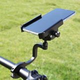 FIETSBOX Aluminium Legering mobiele telefoon houder fiets rijden afhaalbare metalen mobiele telefoon beugel  stijl: verhoogde stuur installatie (Zwart)