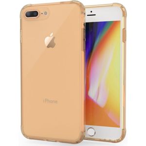 iPhone 7 Plus & 8 Plus schokbestendig transparant TPU back cover Hoesje (goudkleurig)