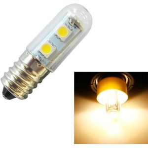 E14 schroef licht LED koelkast gloeilamp 1W 220V AC 7 licht SMD 5050 ampre LED licht koelkast Home (warm wit)