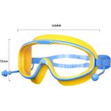 Groot frame waterdichte en anti-vog HD transparante kinderen zwemmen een bril (blauw wit)