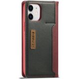 Voor iPhone 12 LC. IMEEKE LC-001 Serie PU + TPU Kleur bijpassende mat ijzige horizontale flip lederen kast met Holder & Card Slot(Rood)