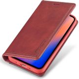 Voor iPhone 12 LC. IMEEKE LC-001 Serie PU + TPU Kleur bijpassende mat ijzige horizontale flip lederen kast met Holder & Card Slot(Rood)