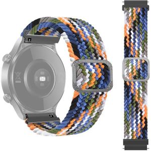 Voor Samsung Galaxy Watch 46mm verstelbare nylon gevlochten elasticiteitsvervangingsriem horlogeband (kleurrijke denim)