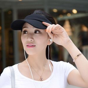 2 PC's lichtgewicht en comfortabel Visor Cap voor vrouwen in openlucht Golf Tennis met joggen verstelbare riem (zwart)