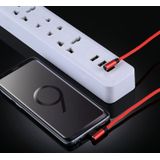 1m 2.4A Output USB naar USB-C / Type-C dubbele elleboog Design Nylon weven stijl Data Sync opladen kabel  voor Galaxy S8 & S8 PLUS / LG G6 / Huawei P10 & P10 Plus / Xiaomi Mi 6 & Max 2 en andere Smartphones(Red)