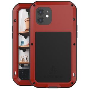 LOVE MEI metalen schokbestendige waterdichte stofdichte beschermhoes voor iPhone 12 (rood)