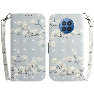 Voor Huawei Nova 8i / Honor 50 3D Gekleurde horizontale flip lederen telefoonhoesje (Magnolia)