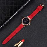 CAGARNY waterbestendig Fashion 6877 vrouwen Quartz Wrist Watch with leder Band(Red)