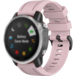 Voor Garmin Fenix 6S 20mm Quick Release Officile Texture Polsband Watchband met Plastic Button (Rose Pink)
