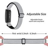 Voor Fitbit Inspire 3 Buckle Wave gevlochten nylon horlogeband (wit zwart)