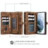 Voor Samsung Galaxy S30 Ultra CaseMe Afneembare multifunctionele horizontale flip lederen hoes  met card slot & holder & Zipper Wallet & Photo Frame(Bruin)