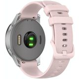 Voor Garmin Vivoactive 4S kleine geruite siliconen band (Rose Pink)