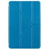 Transformers stijl zijde textuur horizontale Flip effen kleur lederen draagtas met houder voor iPad mini 2019 (blauw)