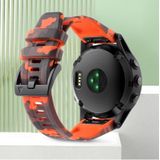 Voor Garmin Fenix 7 Pro 47 mm 22 mm camouflage siliconen horlogeband (camouflage oranje)