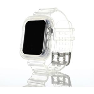 Voor Apple Watch Series 6 & SE & 5 & 4 44mm / 3 & 2 & 1 42mm Transparante TPU Gentegreerde vervangende horlogeband