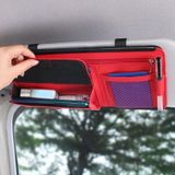 Auto Zonneblokbril case document houder auto plastic frame rits type multifunctionele kaart tas opbergtas (rood)