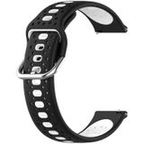 Voor Amazfit GTR Mini 20 mm ademende tweekleurige siliconen horlogeband (olijfgroen + zwart)