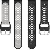 Voor Amazfit GTR Mini 20 mm ademende tweekleurige siliconen horlogeband (olijfgroen + zwart)