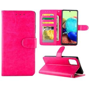 Voor Samsung Galaxy A71 5G Crazy Horse Texture Leather Horizontale Flip Beschermhoes met Houder & Card Slots & Wallet & Photo Frame (Rose Red)
