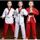 Kind Volwassen Katoen Mannen En Vrouwen Taekwondo Kleding Training Uniformen  Maat: 180 (Gestreepte Lange Mouwen)