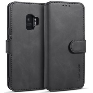 Dg. MING retro olie kant horizontale flip case met houder & kaartsleuven & portemonnee voor Galaxy S9 (zwart)