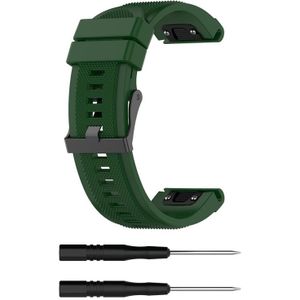 Voor Garmin Fenix 5X (26mm) Fenix3 / Fenix3 HR Siliconen vervangende polsband horlogeband (Army Green)