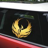 4 STUKS Auto Persoonlijkheid Stickers Elektrische Auto Stickers Decoratie Fire Phoenix Totem (Reflecterend Geel)