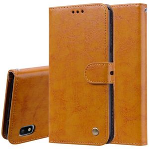 Business stijl olie Wax textuur horizontale Flip lederen case voor Galaxy A10  met houder & kaartsleuven & portemonnee (bruin)