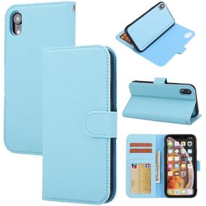 Cross Texture Detachable Leather Phone Case For iPhone XR(Blue)