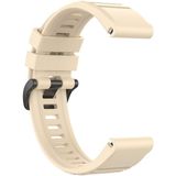 Voor Garmin Fenix 6 22mm Quick Release Officile Texture Polsband Watchband met plastic knop (Beige)