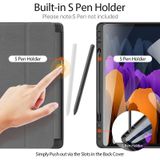 Voor Samsung Galaxy Tab S7+ 12 4 inch DUX DUCIS Domo Series Horizontale Flip Magnetic PU Lederen Case met drievouwende houder & slaap / Wake-up Functie & Pen Slot(Zwart)