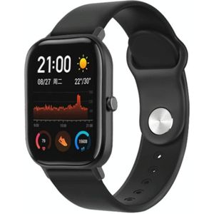 22mm voor Huami Amazfit GTS Siliconen vervangende band horlogeband (Zwart)