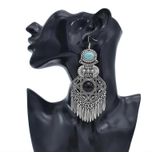 Vintage kwast oorbellen overdreven Turquoise sieraden oorbellen (zwart 1)