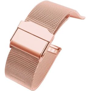 Voor Huawei Horloge GT 2 42mm roestvrij staal Milaan Dubbele verzekering gesp horlogeband (ROSE GOUD)