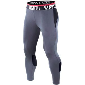 SIGETU Men Fitness Sneldrogende Stretch Broek (Kleur:Grijs Formaat:XXL)