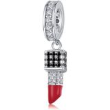 Sterling Silver DIY Bracelet Accessoires Lipstick Platinum Plated Hanger Ketting Accessoires