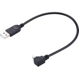 90 Graden hoek Micro USB naar USB Data / Oplaad kabel  Lengte: 29cm