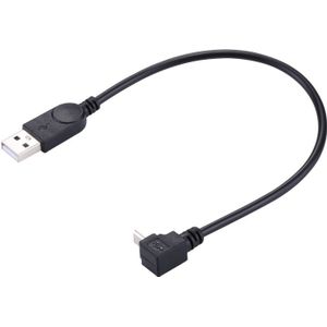 90 Graden hoek Micro USB naar USB Data / Oplaad kabel  Lengte: 29cm