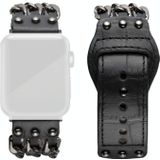 Echt lederen mannelijke stijl horlogeband voor Apple Watch Series 7 41mm / 6 & SE & 5 & 4 40mm / 3 & 2 & 1 38mm