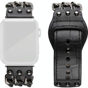 Echt lederen mannelijke stijl horlogeband voor Apple Watch Series 7 41mm / 6 & SE & 5 & 4 40mm / 3 & 2 & 1 38mm