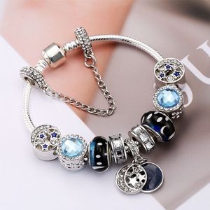 19cm Fashion etnische stijl Boho Blue Sky Star maan Parel Armbanden