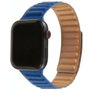 Loop Lederen Watchband Voor Apple Watch Series 6 & SE & 5 & 4 44mm / 3 & 2 & 1 42mm (Midnight Blue)