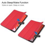 Custer textuur horizontale Flip PU lederen case voor iPad Pro 12 9 inch (2018)  met drie-opvouwbare houder & slaap/Wake-up functie (rood)