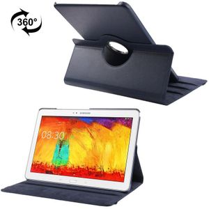 360 graden draaiend Litchi structuur lederen hoesje met 3 kijkhoeken houder voor Samsung Galaxy Note & Tab Pro 12.2 / P900 (donker blauw)