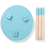 Moderne kleine verse koffie tabellen creatieve hout ronde tafels huis decoratie accessoires (Mint blauw)