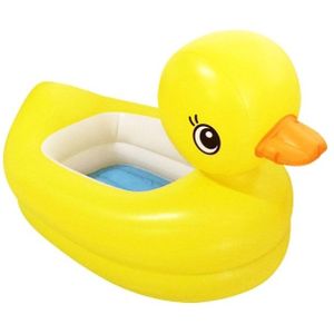 Kleine gele eend Baby Opblaasbare Badkuip kan zitten en vouw draagbare badkuip
